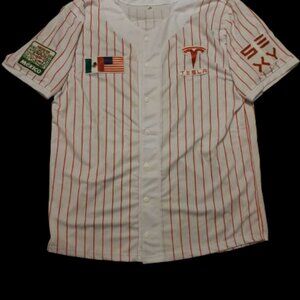 Tesla Mexico Jerseys 2XL ONLY (Size 42-44) RED STRIPE UNISEX MODELO #5